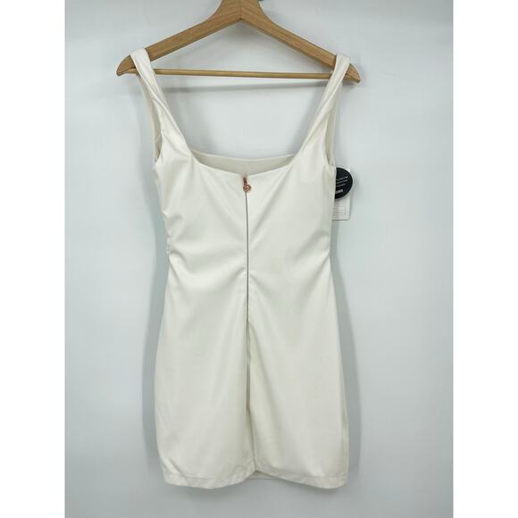 Nookie | NWT Off Duty Mini Dress in Cream Vegan Leather S - Picture 4 of 14